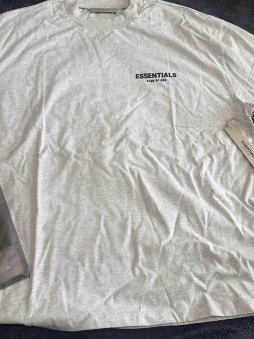 Essentials Men’s Light Gray/Light Oatmeal Logo T-Shirt
